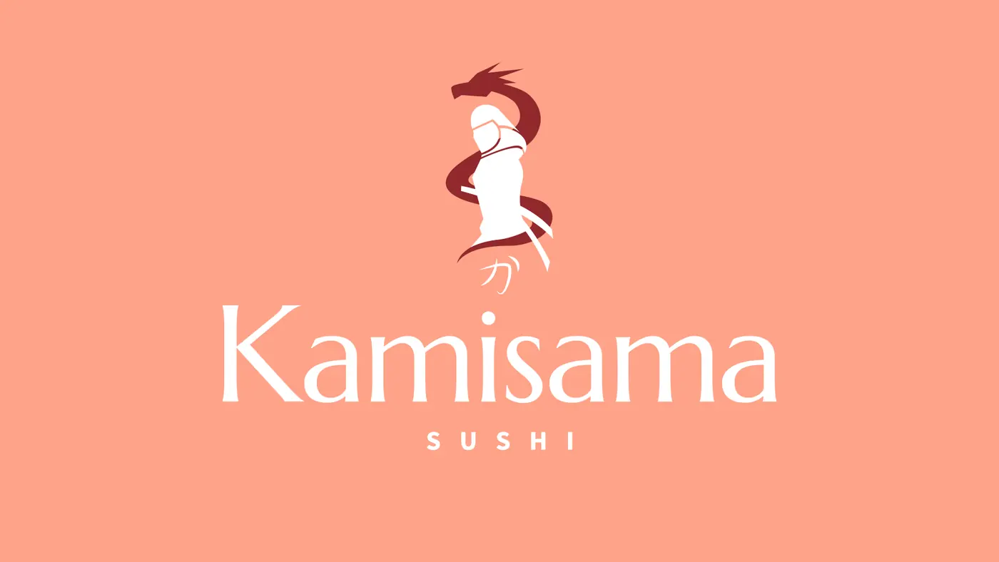 Logo vertical sobre salmão